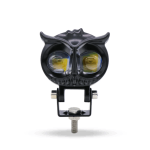 Baykuş Tipi 18W Çift Renk LED Far (Sarı–Beyaz, Şimşek Modlu, 12V–60V, Su Geçirmez)