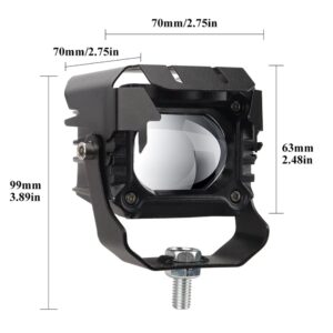 Büyük Tek Lensli LED Far (12V–60V, Şimşek Modlu, Su Geçirmez, 99mm Gövde)